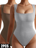 2 pack One Piece Jumpsuits For Women, Ribbed Workout